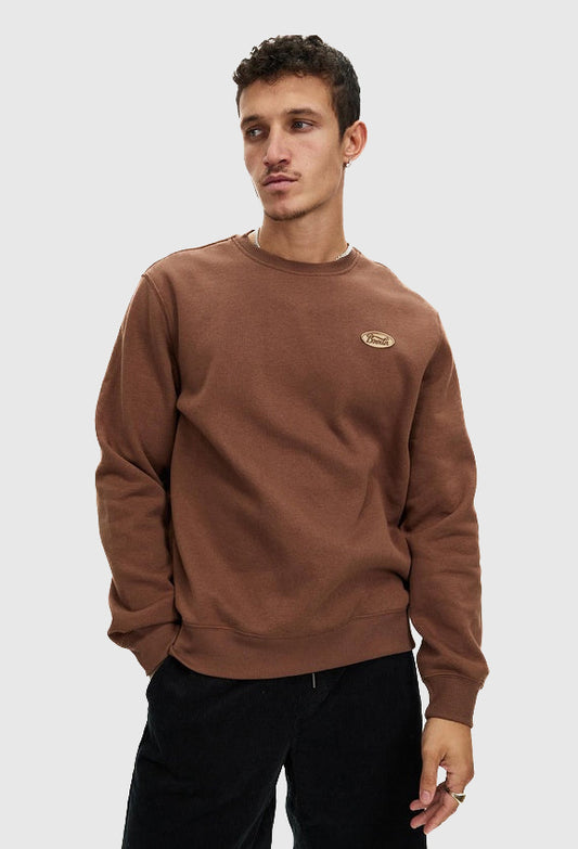 Brixton Men's Parson Patch Crew Sweater (Brown)