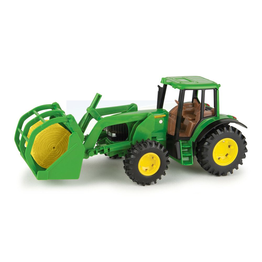 John Deere - 1:32Hay Farm Set with Tractor & Grapple Bucket, Trailer, Bales and Cows