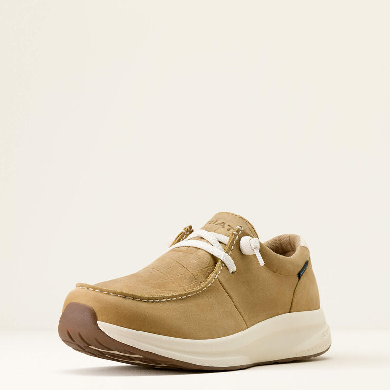 Ariat Men's Buckeye Waterproof Shoe - LIGHT TAN|NATURALLY DISTRESSED CROC PRINT