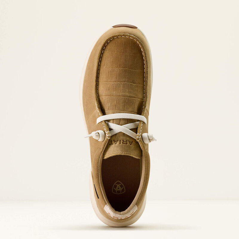 Ariat Men's Buckeye Waterproof Shoe - LIGHT TAN|NATURALLY DISTRESSED CROC PRINT