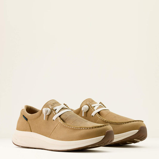 Ariat Men's Buckeye Waterproof Shoe - LIGHT TAN|NATURALLY DISTRESSED CROC PRINT