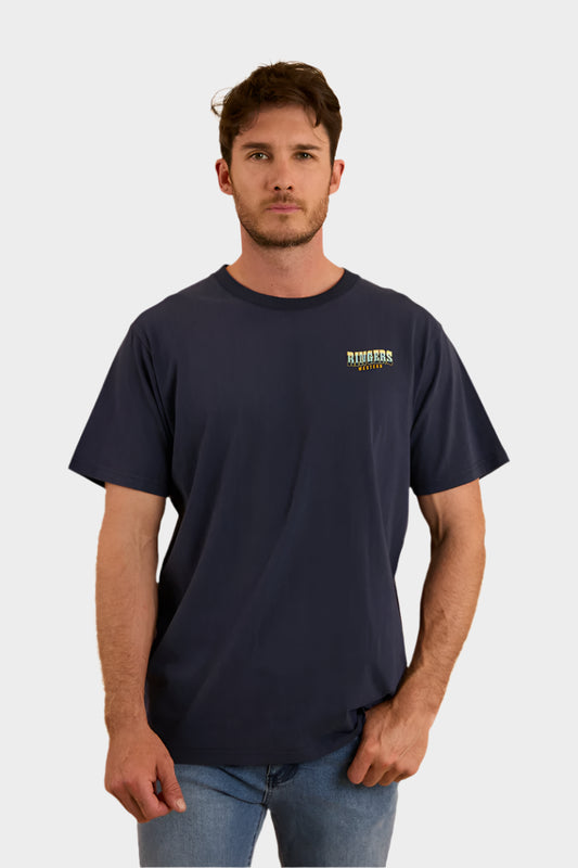 Ringers Western Mens Buckin Barra Loose Fit T-Shirt - Navy