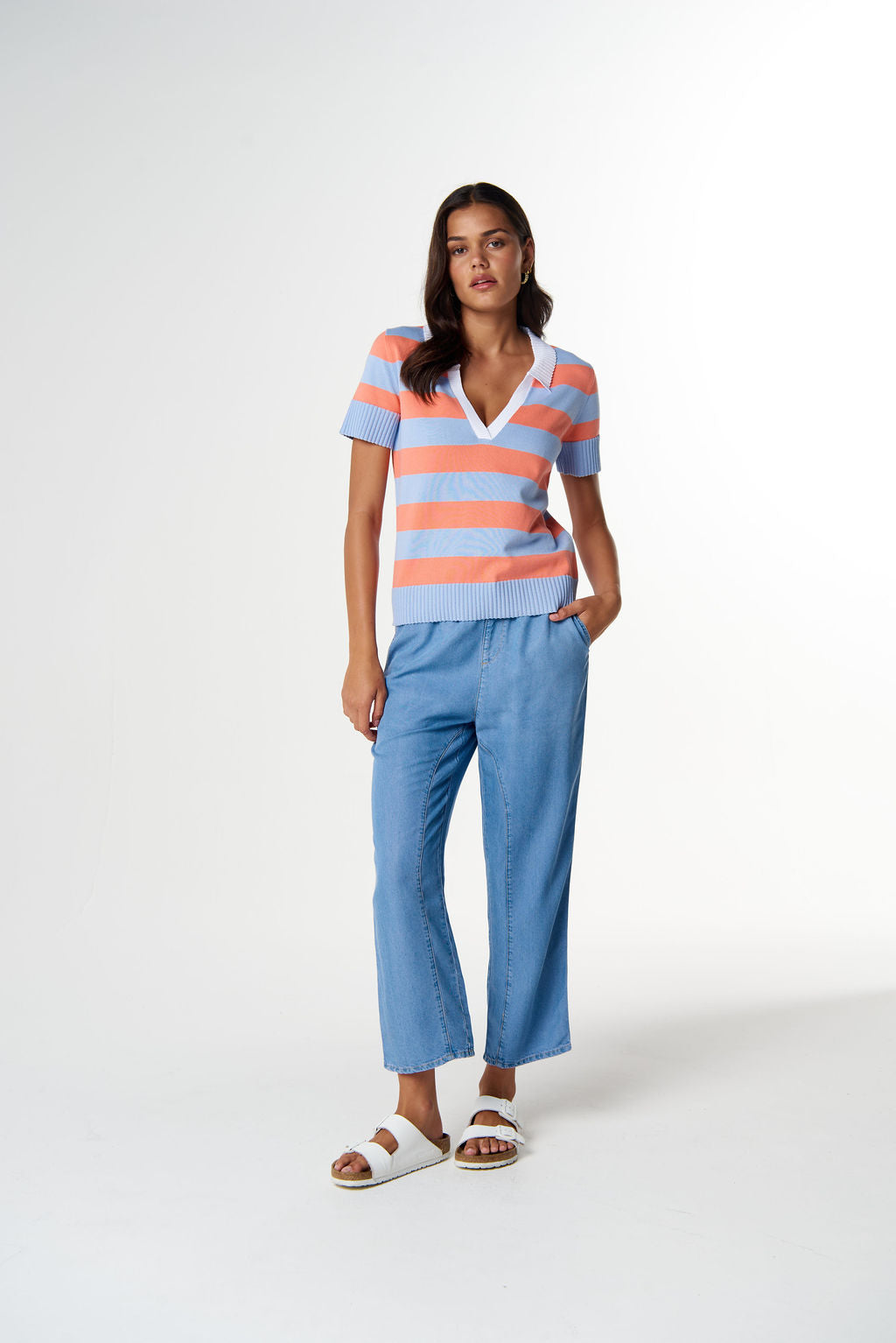 Goondiwindi Cotton Sun Chaser Short Sleeve Polo - Skyride Blue