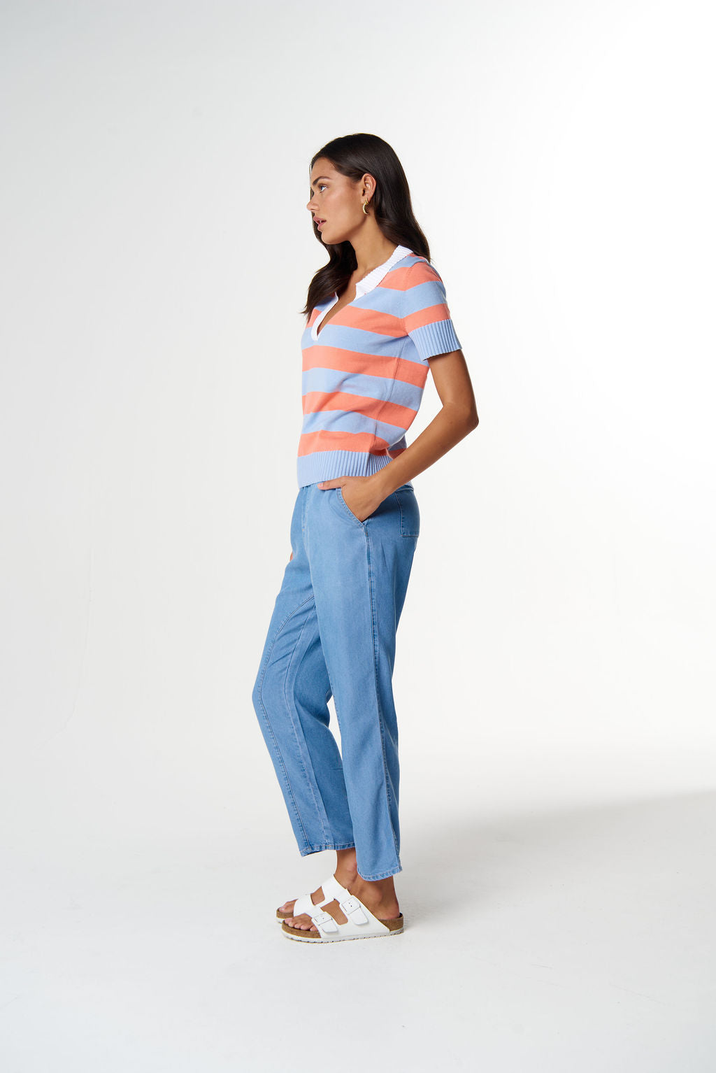 Goondiwindi Cotton Sun Chaser Short Sleeve Polo - Skyride Blue