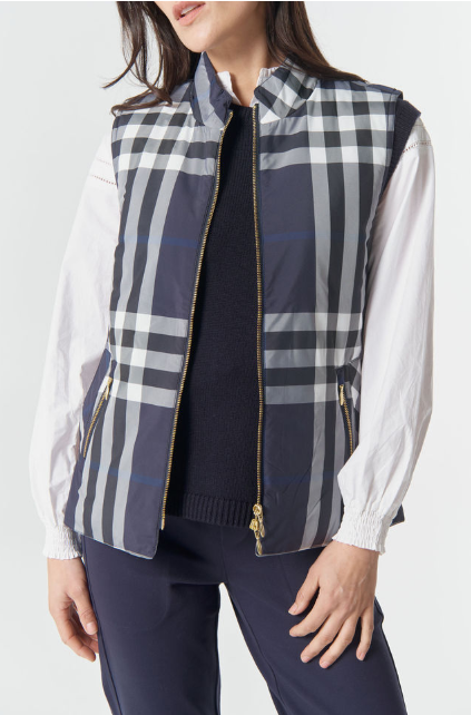Goondiwindi Cotton The Rider Vest - Navy Check