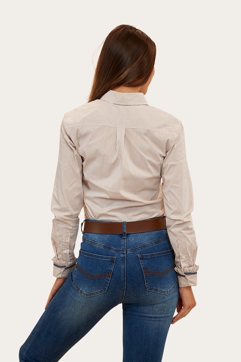 RINGERS WESTERN AINSLEY WOMENS DRESS SHIRT - DARK SAND