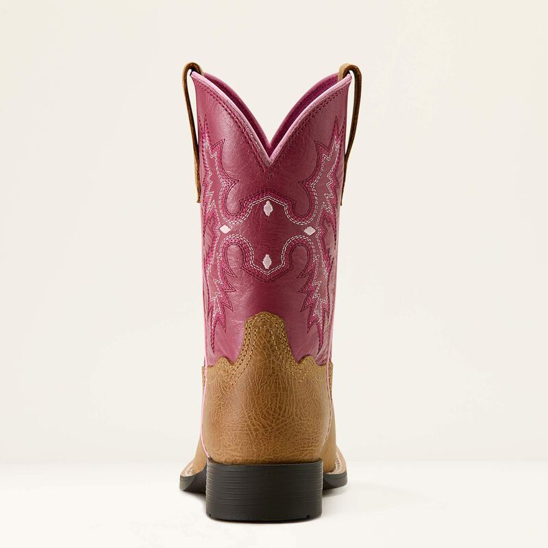 Ariat Youth Tombstone Wide Square Toe Western Boot - Cottage|Rosebud
