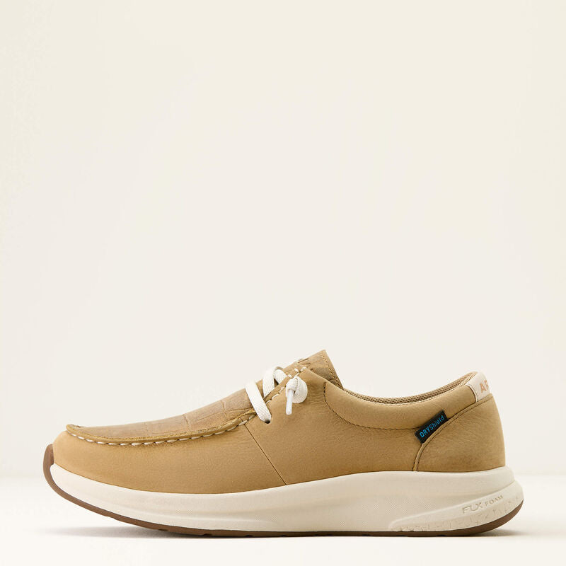 Ariat Ladies Buckeye Waterproof Shoe - LIGHT TAN|NATURALLY DISTRESSED CROC PRINT