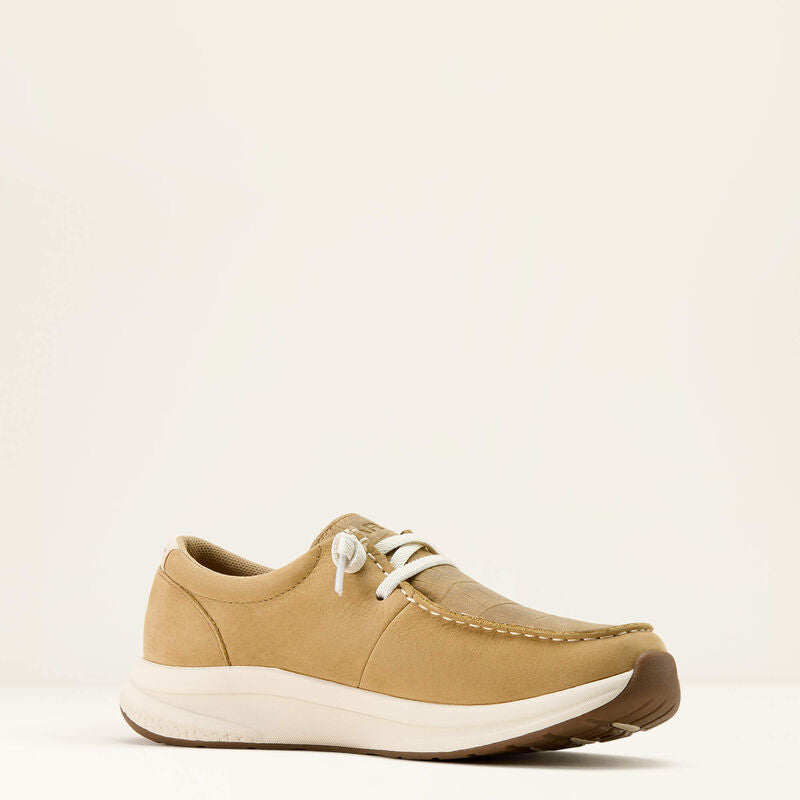 Ariat Ladies Buckeye Waterproof Shoe - LIGHT TAN|NATURALLY DISTRESSED CROC PRINT