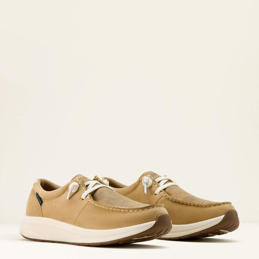 Ariat Ladies Buckeye Waterproof Shoe - LIGHT TAN|NATURALLY DISTRESSED CROC PRINT