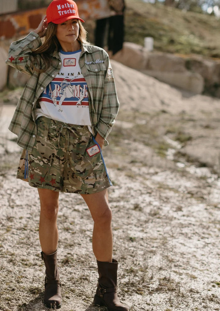 FAR MER Camo Jersey Track Short