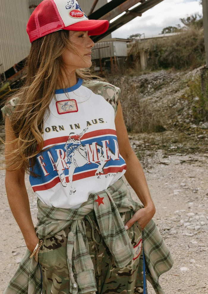 FAR MER Camo Raglan Tank