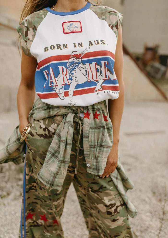 FAR MER Camo Raglan Tank