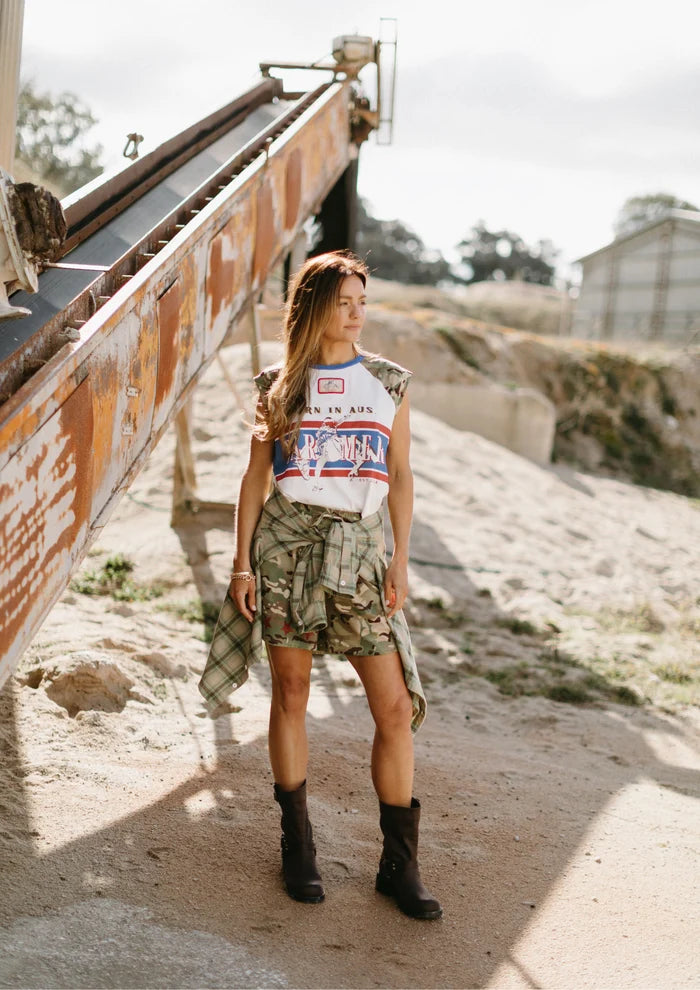 FAR MER Camo Raglan Tank