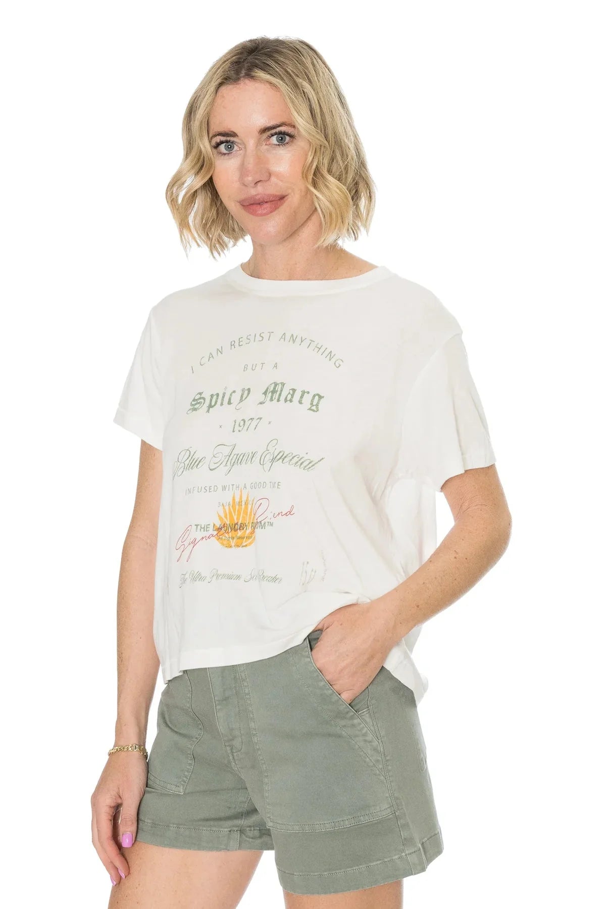 The Laundry Room Can't Resist Spicy Marg Perfect Tee White