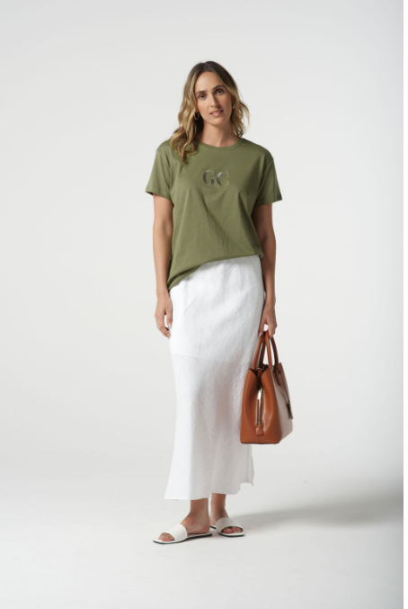 Goondiwindi Cotton Bias Cut Side Split Skirt