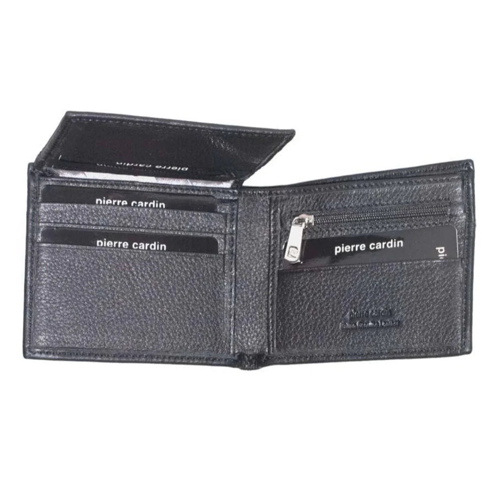 Pierre Cardin Men's Italian Leather Bi-Fold RFID Protected Wallet