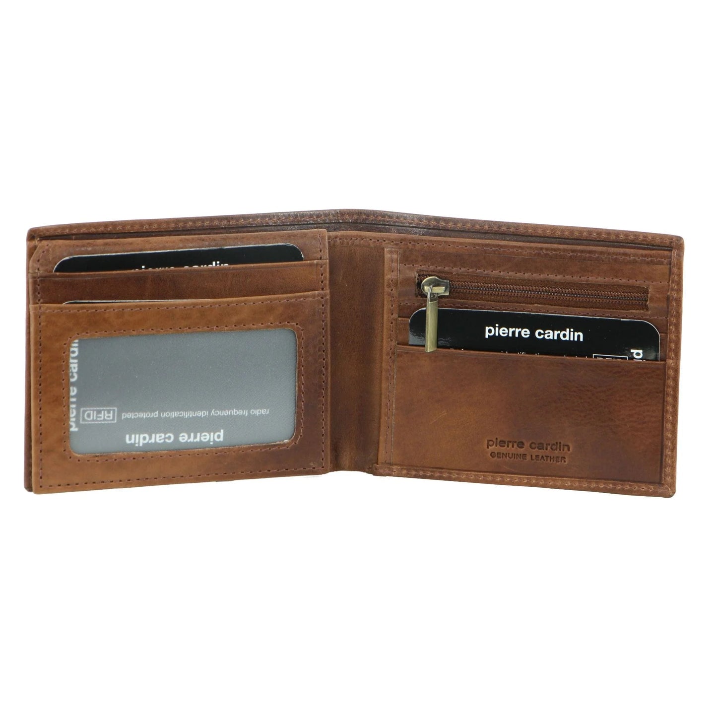 Pierre Cardin Men's Italian Leather Bi-Fold RFID Protected Wallet