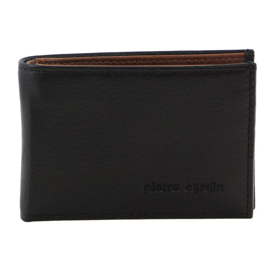 Pierre Cardin Men's Italian Leather RFID Wallet/Card Holder 10cm Black/Cognac