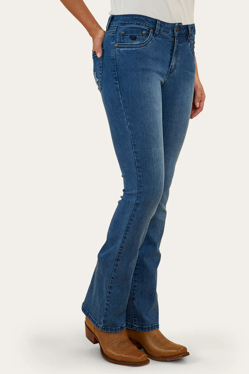 RINGERS WESTERN CAROLINE WOMENS MID RISE BOOTLEG JEAN REG