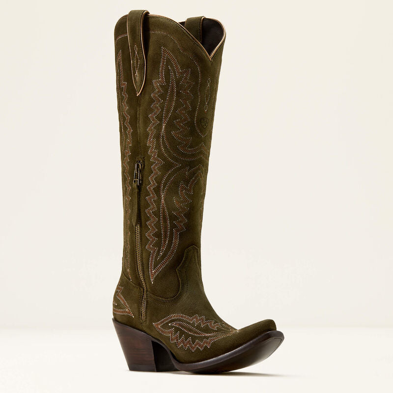 Ariat Women's Casanova X Toe Western Boot - Soft Olive Suede
