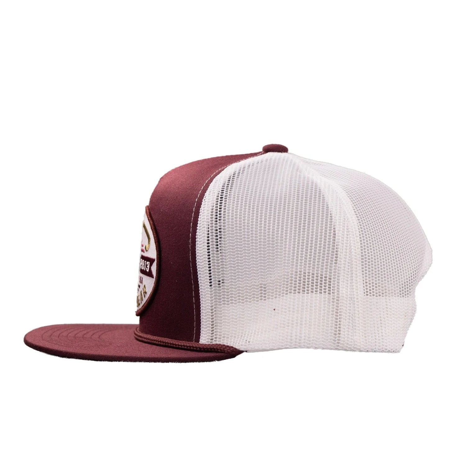 Lazy J Ranch Maroon & White Cattle King Classic Rope Trucker Hat