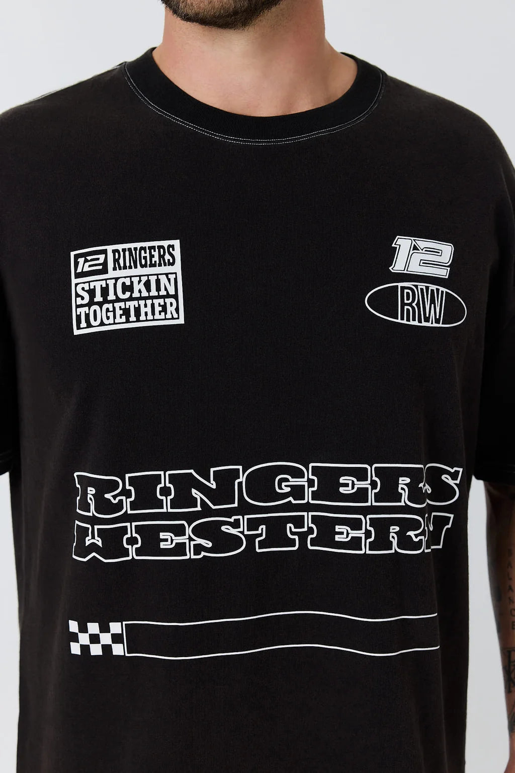 Ringers Western Mens Chad Box Fit T-Shirt - Black  Wash