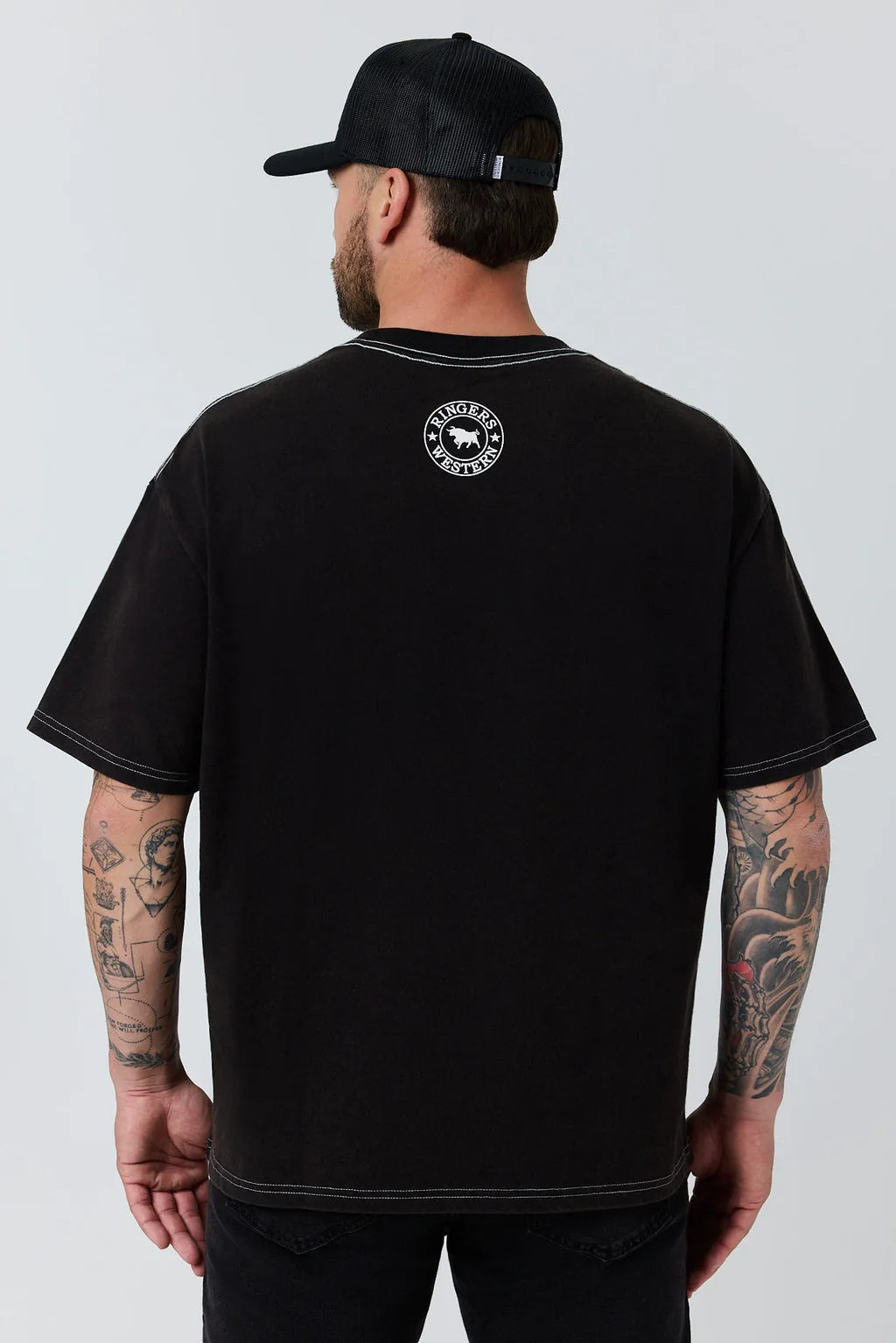 Ringers Western Mens Chad Box Fit T-Shirt - Black  Wash