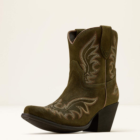 Ariat Women's Chandler X Toe Western Boot - Soft Olive Suede