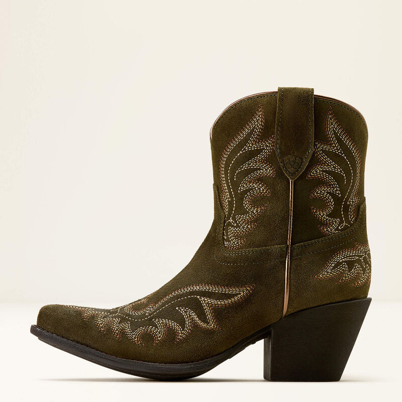 Ariat Women's Chandler X Toe Western Boot - Soft Olive Suede