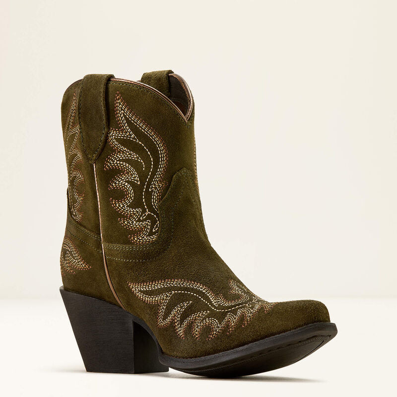 Ariat Women's Chandler X Toe Western Boot - Soft Olive Suede