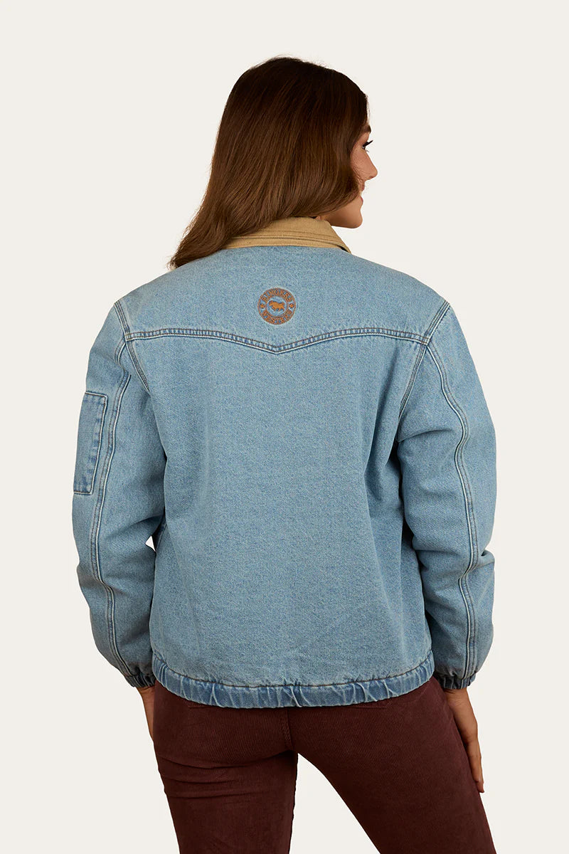 Ringers Western Womens  Charley Western Bomber Jacket - Light Wash Blue