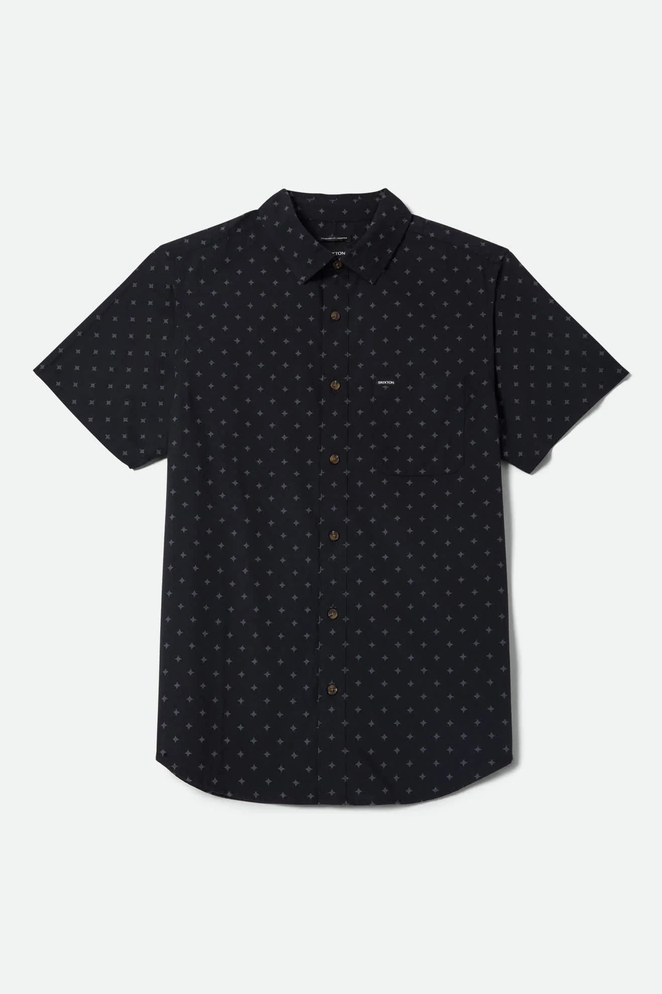 Brixton Men's Charter Print Shirt - Future Grey Diamond Tile