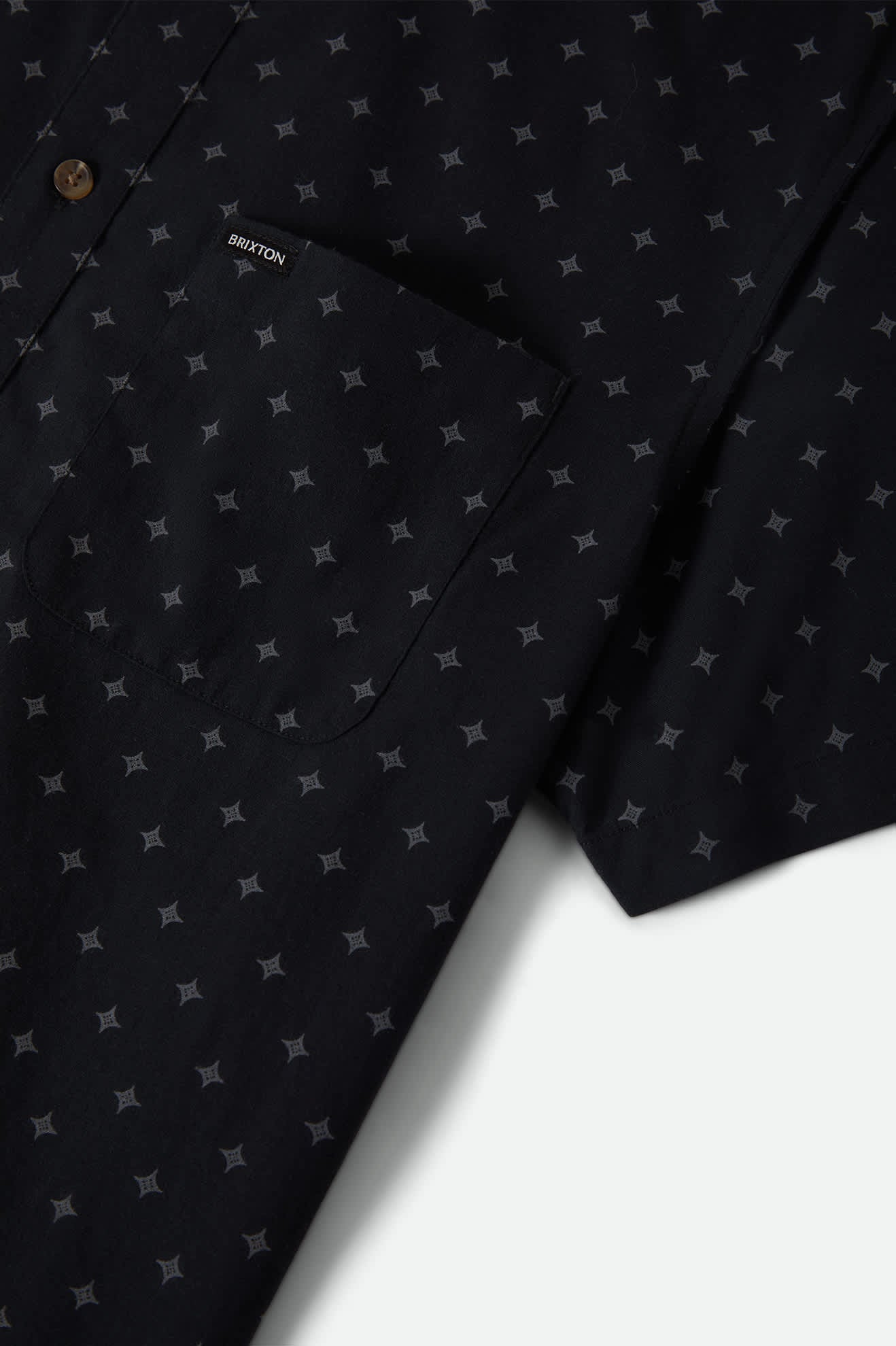 Brixton Men's Charter Print Shirt - Future Grey Diamond Tile