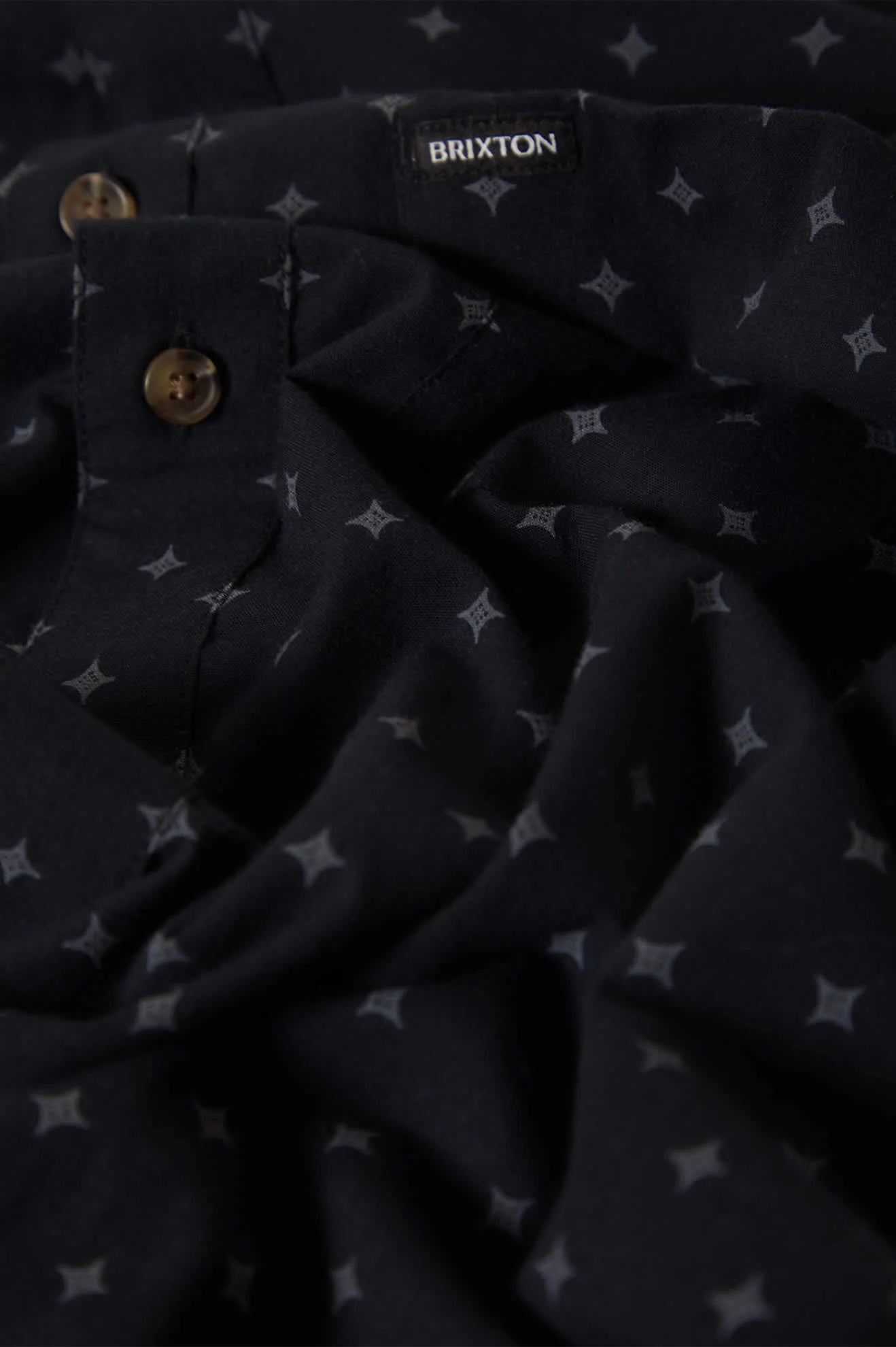 Brixton Men's Charter Print Shirt - Future Grey Diamond Tile