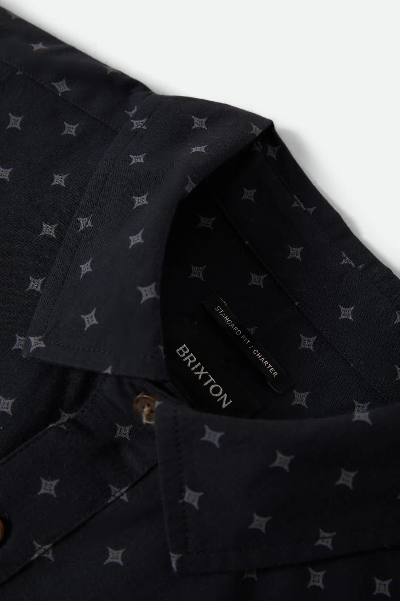 Brixton Men's Charter Print Shirt - Future Grey Diamond Tile