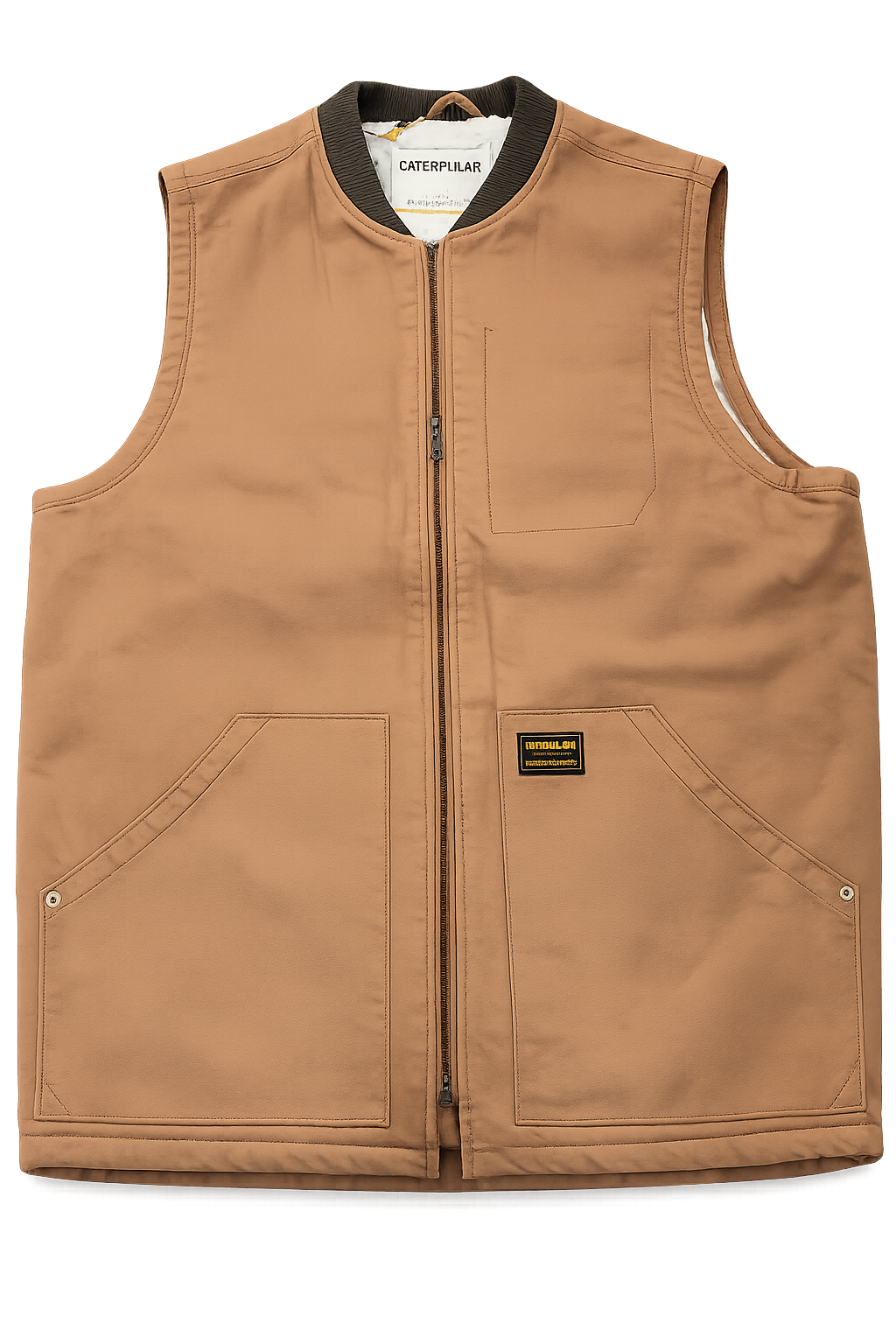 CAT Workwear Canvas Utility Sherpa Vest - Tawny Brown