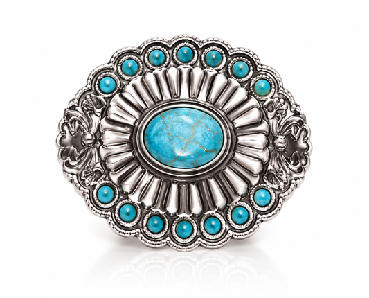 Austin Accent Scarf Slide Oval w Turquoise