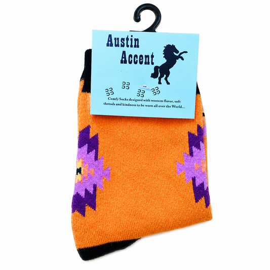 Austin Accent Sock Orange w/ S/W Pattern