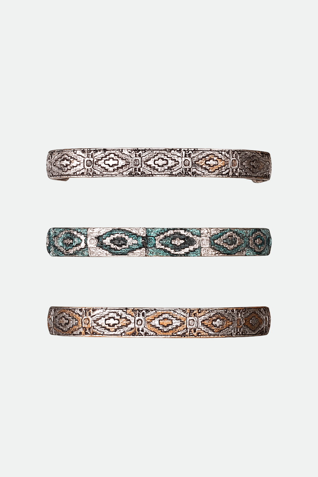 Austin Accent Bracelet Stretch Rectangular Patina/Silver (SRB-C03P)