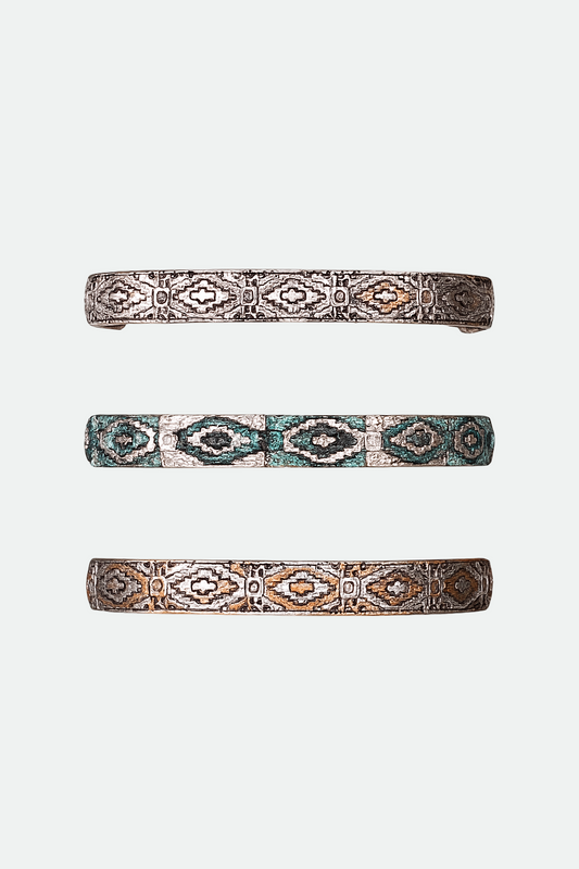 Austin Accent Bracelet Stretch Rectangular Patina/Silver (SRB-C03P)
