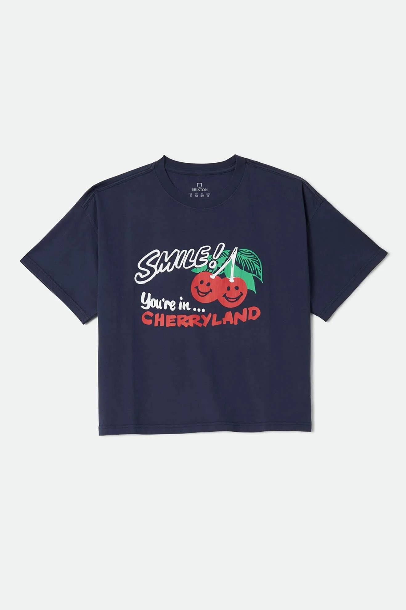 Brixton Women's Cherryland Boxy Cropped Crew - Washed Navy