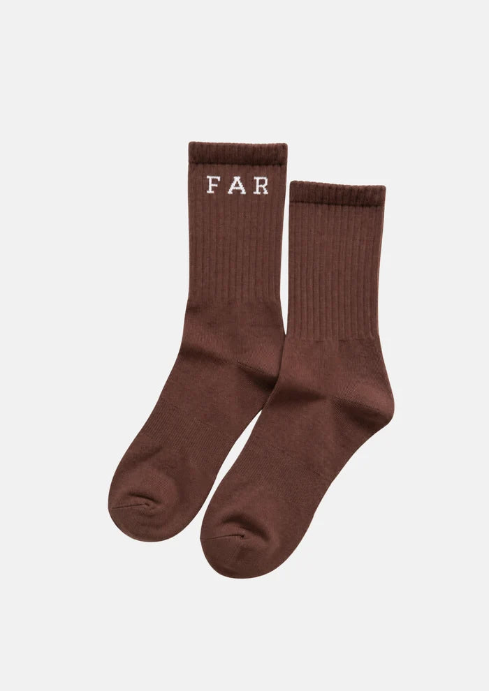 FAR MER Chocolate Boot Socks – Unisex Ribbed Cotton Blend Socks