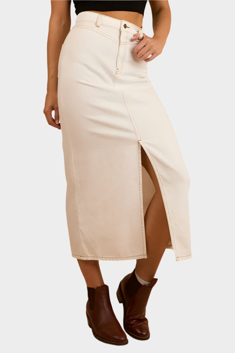 Ringers Western Womens Christa Midi Skirt - Off White