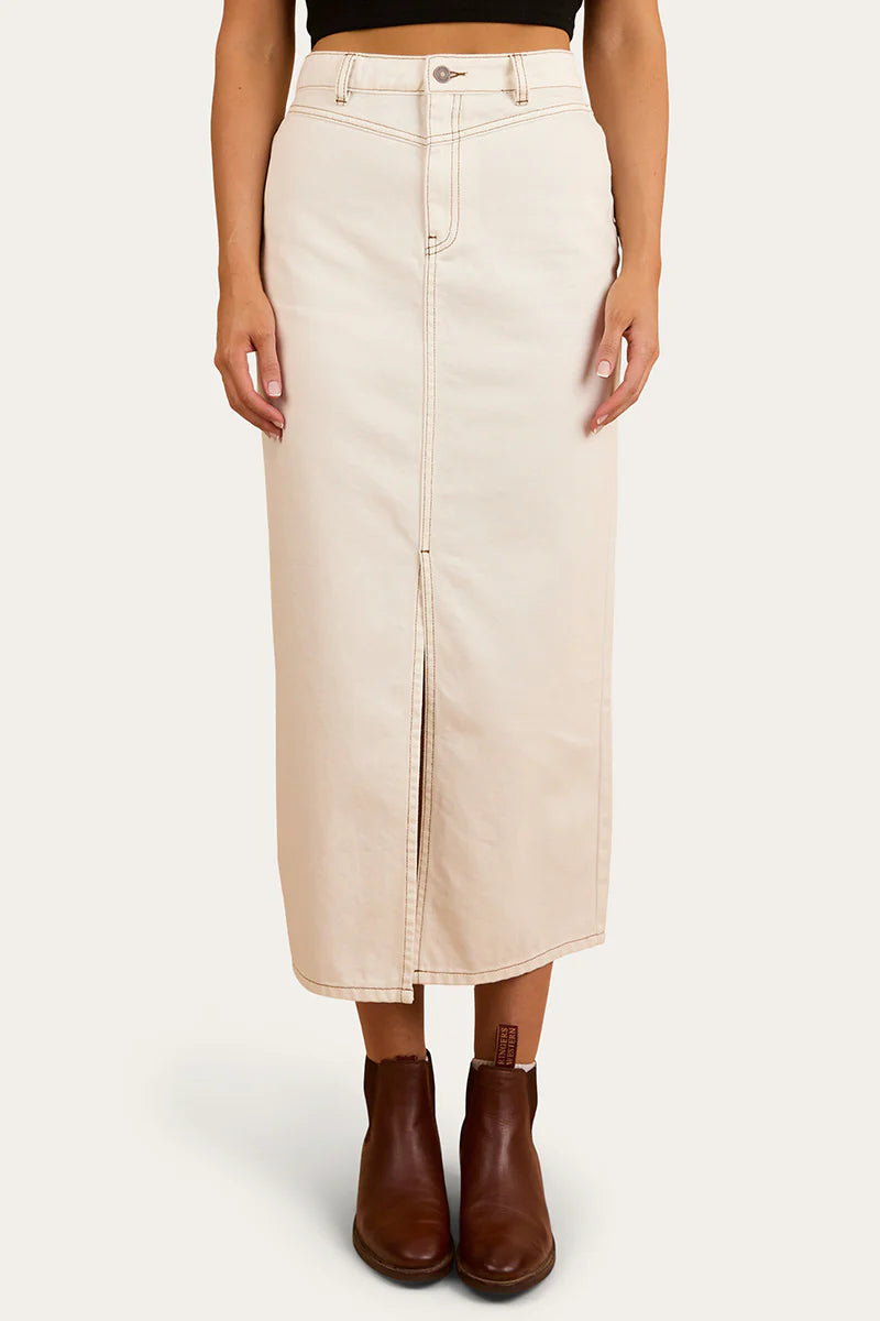 Ringers Western Womens Christa Midi Skirt - Off White