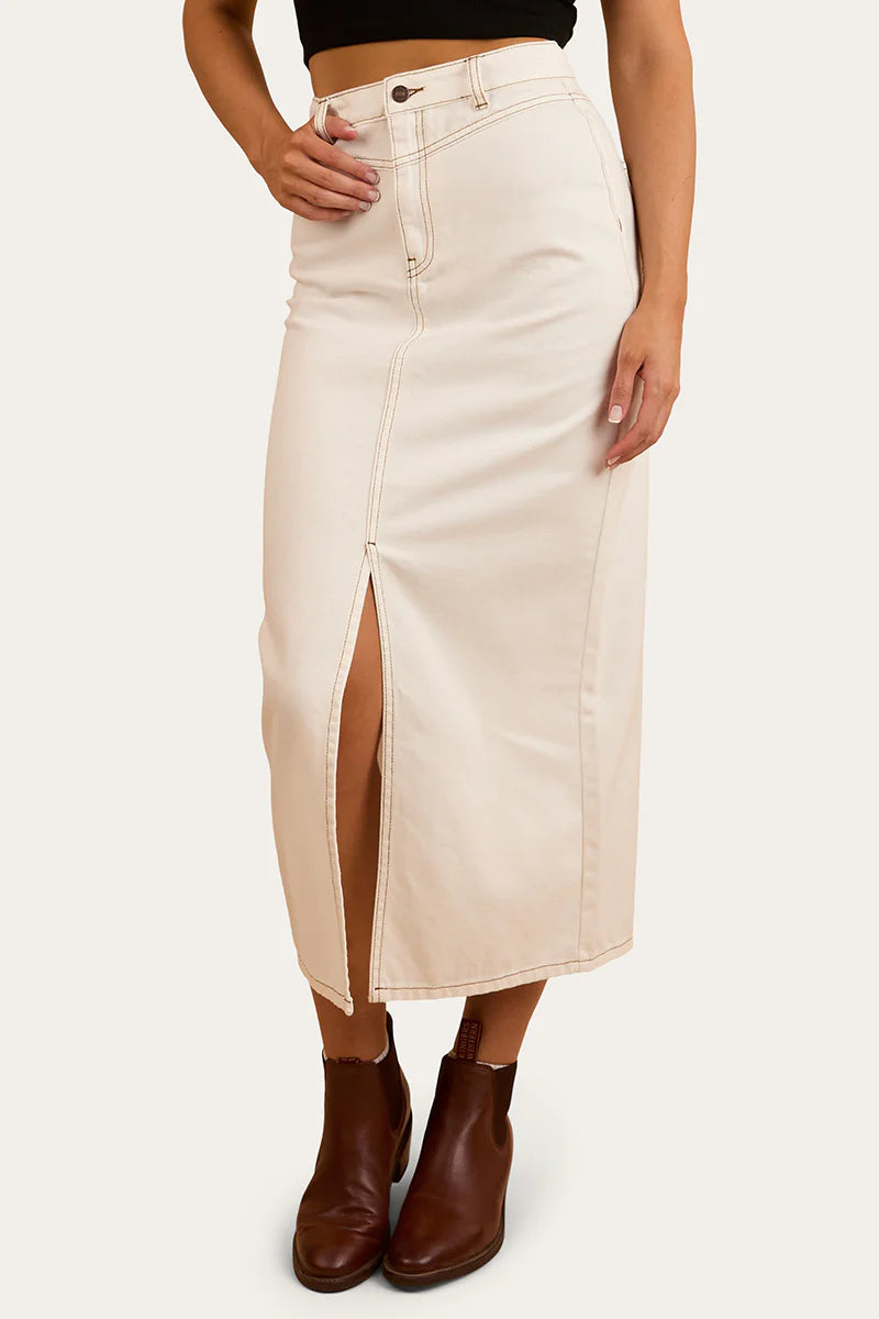 Ringers Western Womens Christa Midi Skirt - Off White