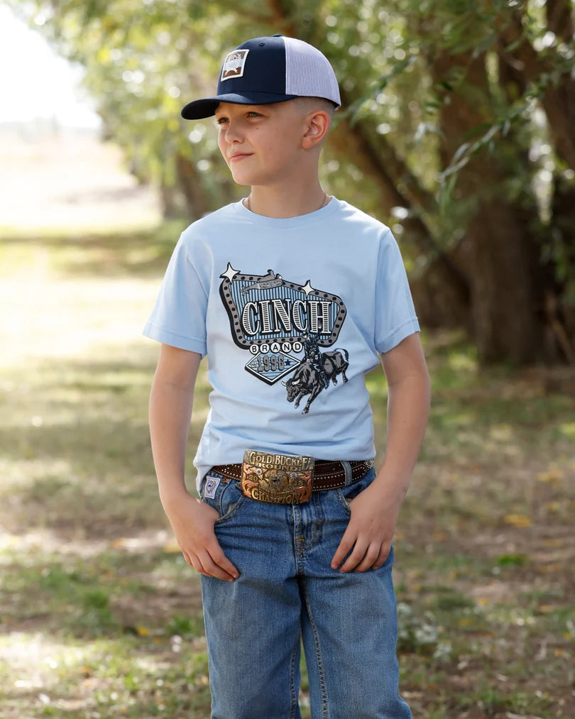 Cinch Boy’s Bucking Bull T-Shirt – Light Blue