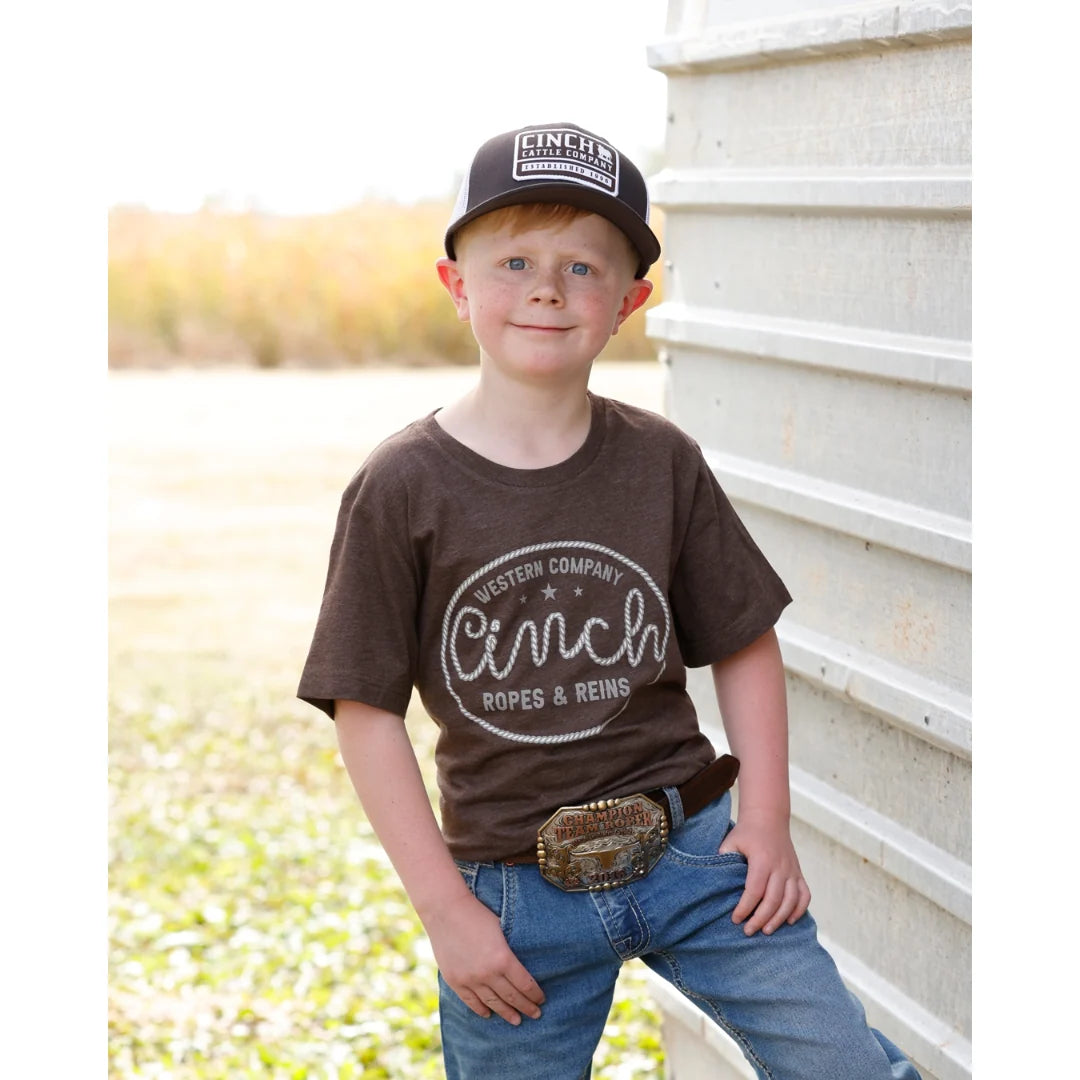 Cinch Boy’s Ropes Reins T-Shirt – Brown