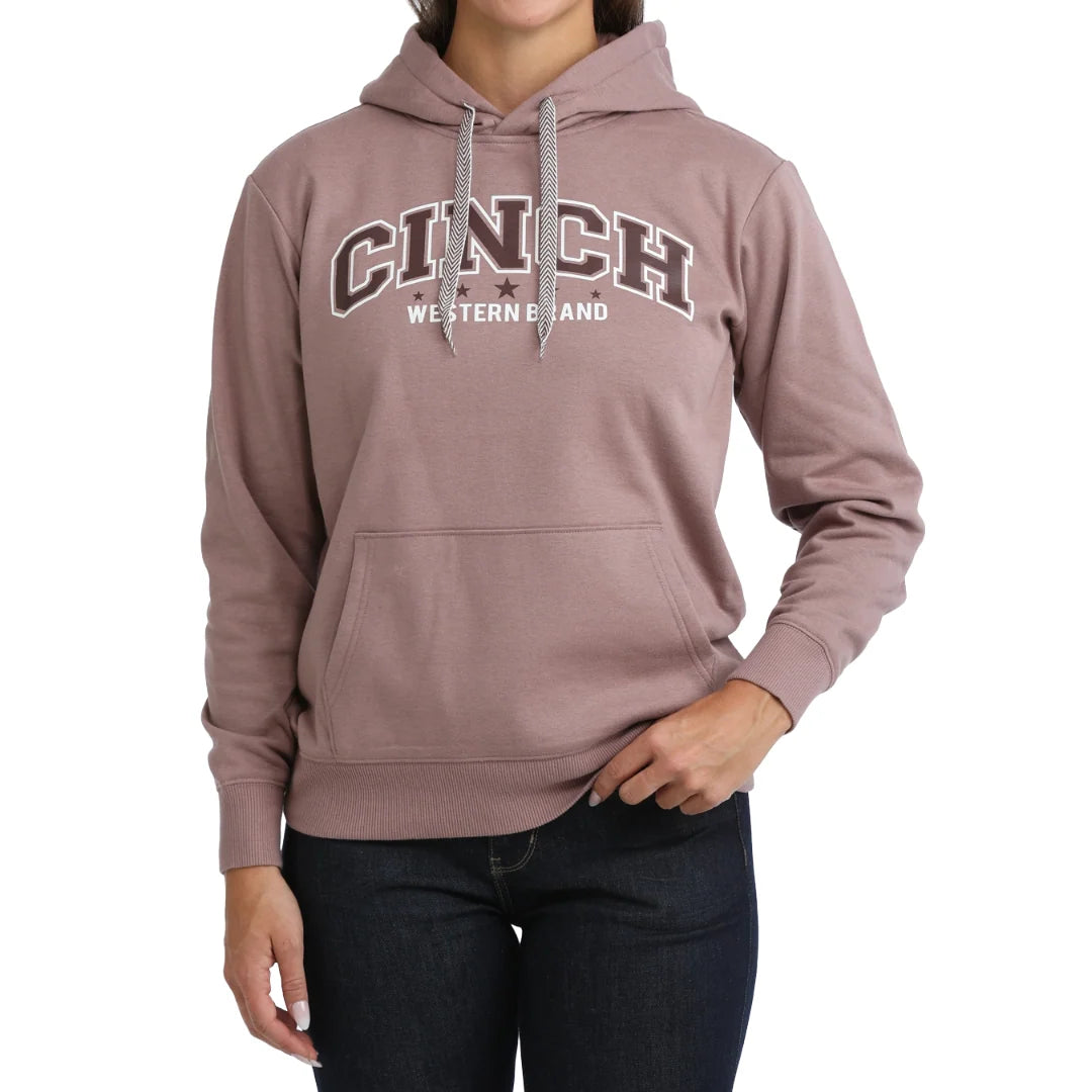 Cinch Ladies Lilac Fleece Logo Graphic Pullover Hoodie
