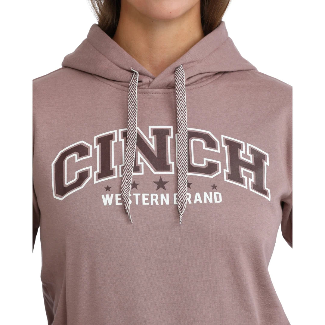 Cinch Ladies Lilac Fleece Logo Graphic Pullover Hoodie